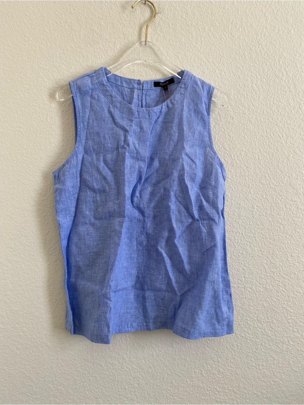 Quince 100% European Linen Tank Top French Blue